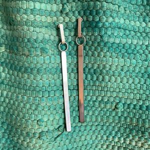 Silver Long stick Post Earrings dangle